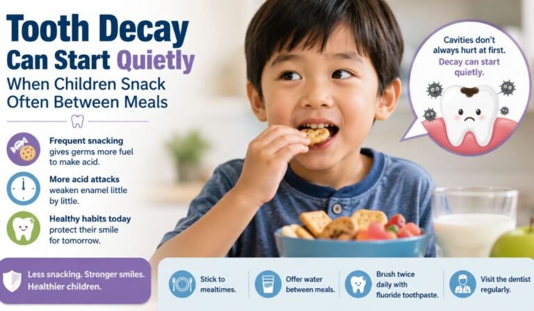 Tooth Decay Can Start Quietly When Children Snack Often Between Meals
