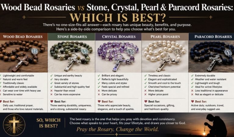 Wood Bead Rosaries vs Stone, Crystal, Pearl & Paracord Rosaries: Which Is Best?