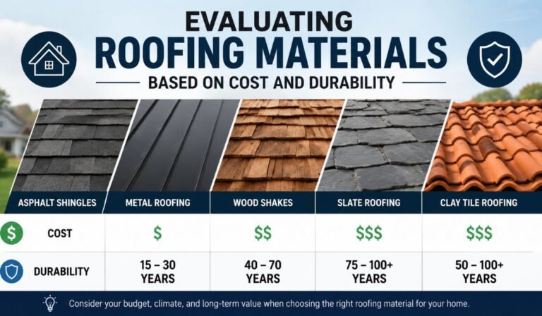 Evaluating Roofing Materials Based on Cost and Durability