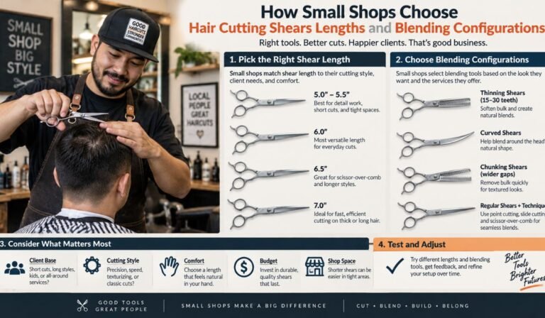 How Small Shops Choose Hair Cutting Shears Lengths and Blending Configurations